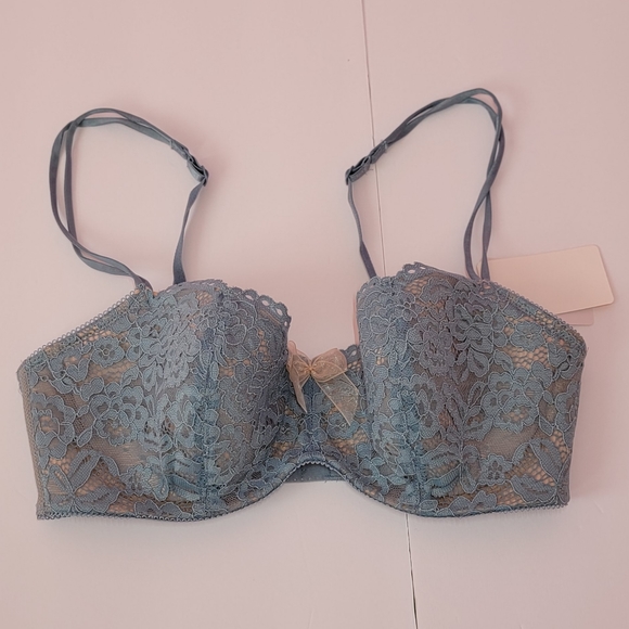 b. tempt'd by Wacoal Lace Teal Blue Bra/ 32DD. - Picture 3 of 9
